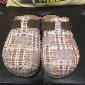 Multicolored patchwork slides